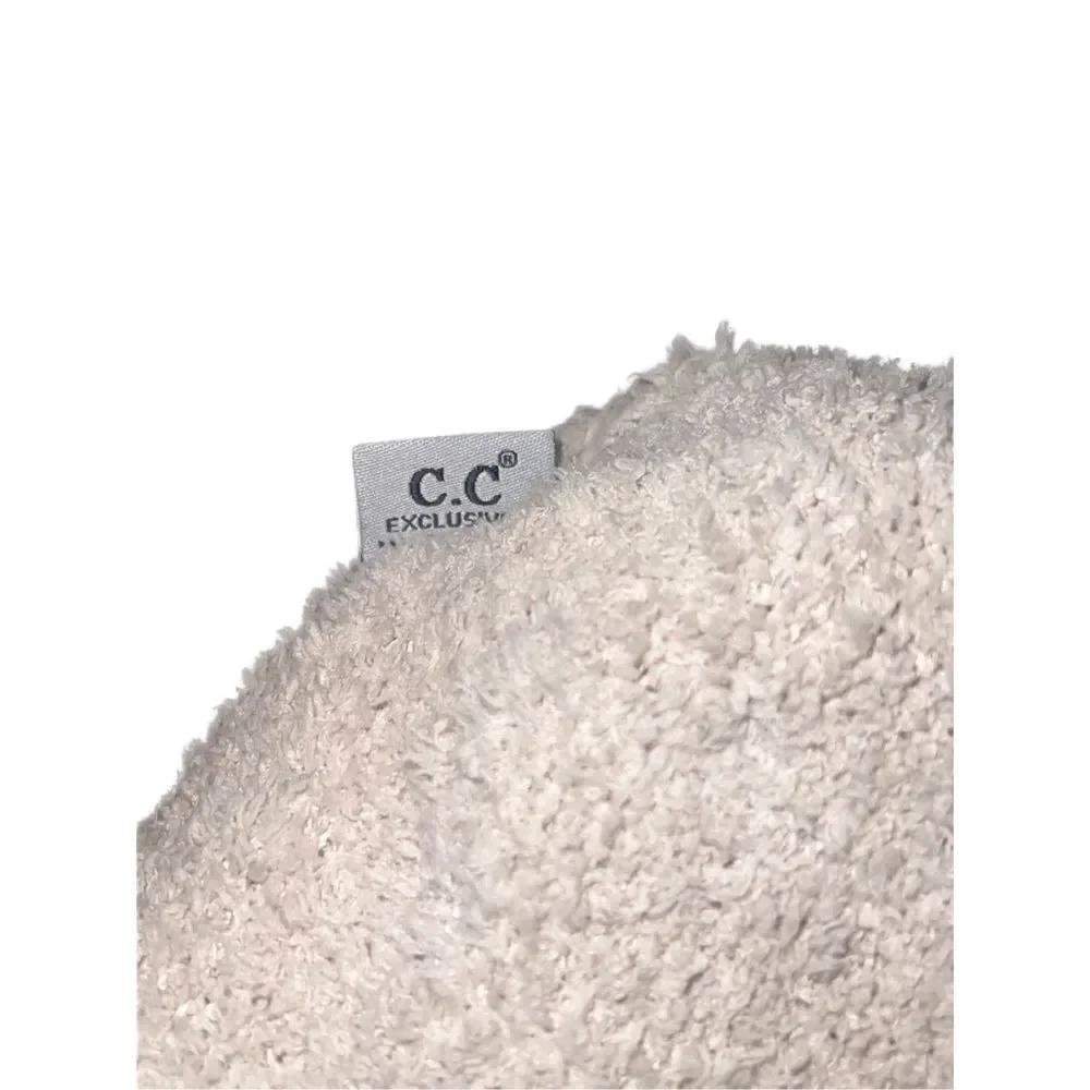 New CC Girls' Cable Knit Fur Pom Pom Beanie Mauve Pink